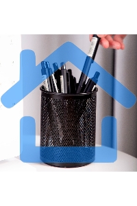 Подставка Deli E909 для письменных принадлежностей, черный, металл, сетка