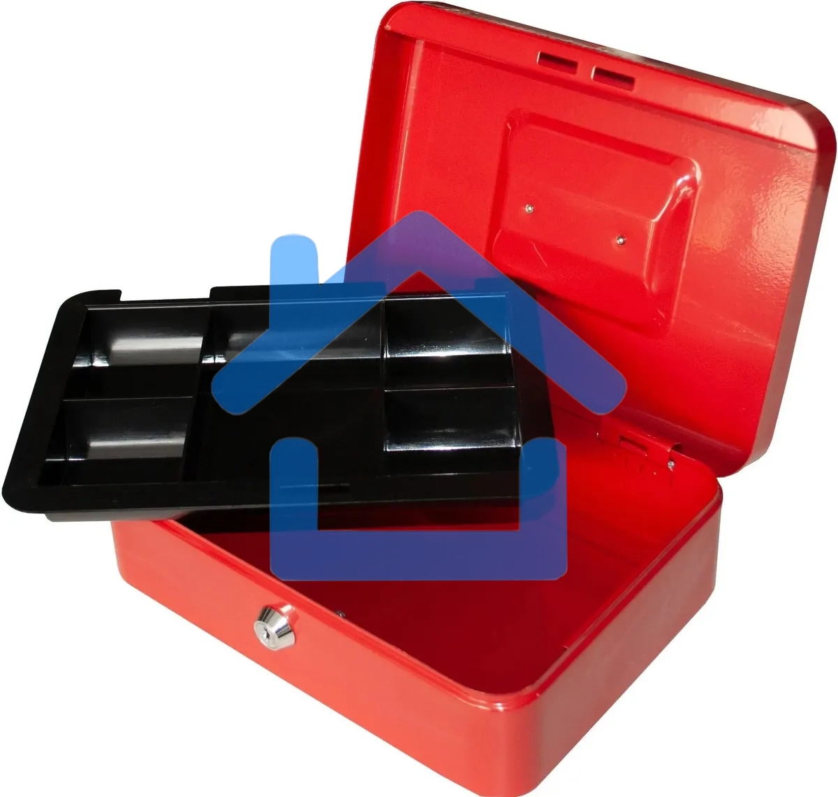 Ящик для денег Silwerhof 90x250x180 красный сталь