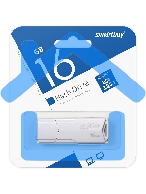 Флешка USB Smartbuy R/W 16 Gb CLUE белый (SB16 GbCLU-W)