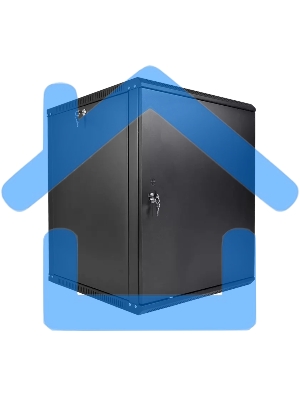 Шкаф телекоммуникационный настенный разборный ЦМО ЭКОНОМ 12U (600 x 520) дверь металл, черный (ШРН-Э-12.500.1-9005)