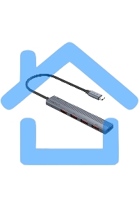Концентратор Vention OTG USB 3.2 Gen 2 Type-C на 4 USB порта + USB-C PD Серый - 0.15м.