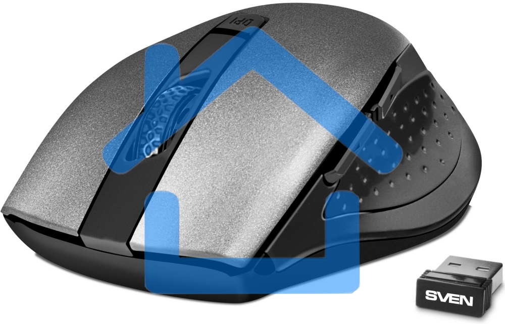 Мышь беспроводная SVEN RX-425W серый, 1600 dpi, радиоканал, USB, кнопки - 6