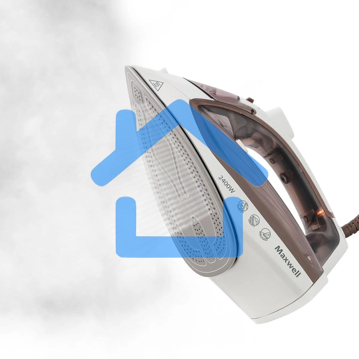 Утюг Maxwell MW-3047, 2400Вт, белый/коричневый