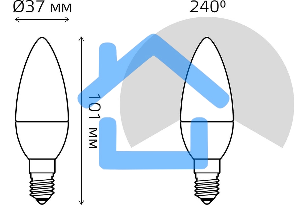 Лампа светодиодная Gauss LED Candle 7Вт E14 4100К step dimmable (диммир.) 103101207-S