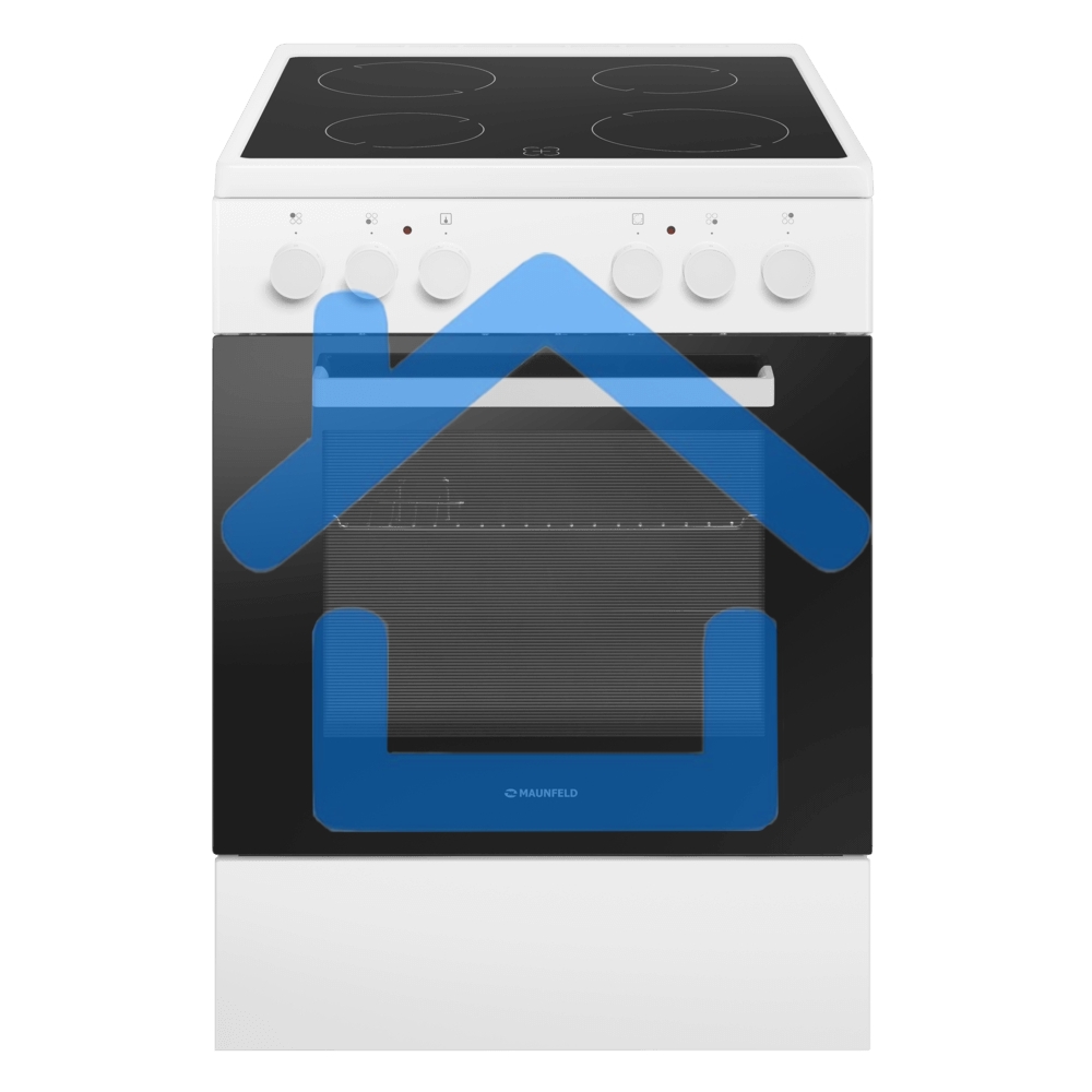 Плита электрическая Maunfeld MEC65CW07 белый, конфорок 4 шт, духовка 60 л, 60 см x 85 см x 60 см