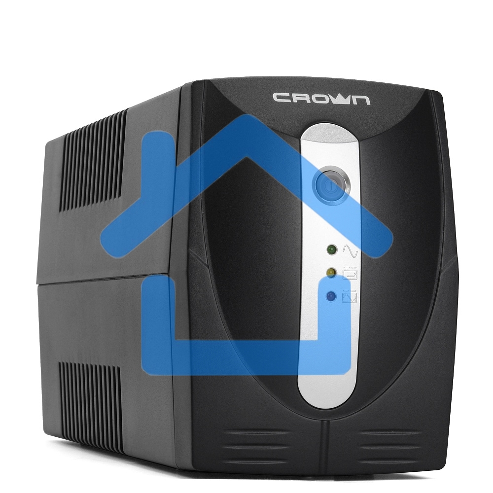 Источник бесперебойного питания Crown CMU-650X (650ВА/360 Вт; 2хEURO резервным питанием и фильтрацией; 12V/7AH х 1; пластик)