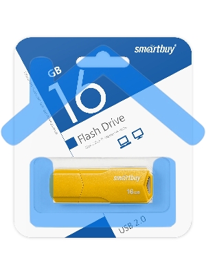 Флешка USB Smartbuy R/W 16 Gb CLUE Yellow (SB16 GbCLU-Y)