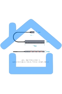 Концентратор Vention OTG USB 3.2 Gen 2 Type-C на 4 USB порта + USB-C PD Серый - 0.15м.