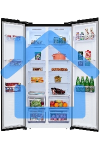 Холодильник HIBERG RFS-480DX NFB инвертер графитовый черный двухкамерный 271/165л морозилка сбоку Side-by-Side