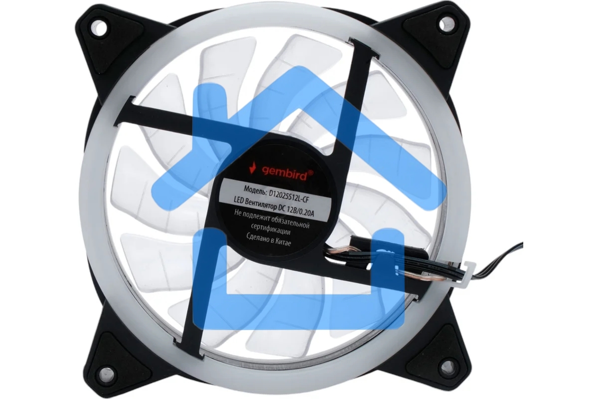Вентилятор для корпуса Gembird D12025S12L-CF черный, 120 мм, 1200 об/мин, 20.5 дБ, 3 pin