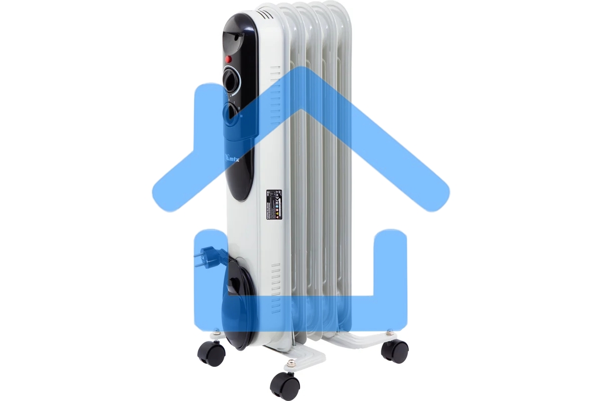 Обогреватель масляный MTX OCH-1000, белый, 1000 Вт, 15 м2, термостат