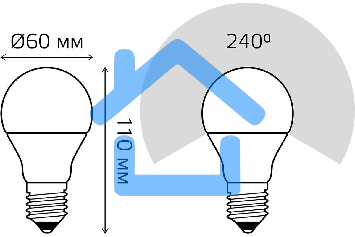 Лампа светодиодная Gauss Led A60-dim E27 11Вт 3000К диммируемая 102502111-D