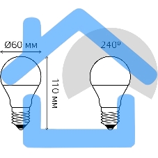 Лампа светодиодная Gauss Led A60-dim E27 11Вт 3000К диммируемая