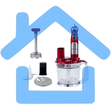 Многофункциональный погружной блендер Galaxy LINE GL 2106, красный/серебристый