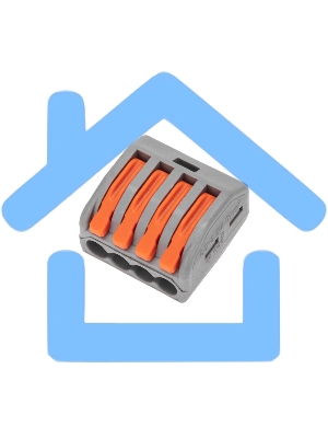 Универсальная клемма Rexant СМК 222-414, 4-проводная серая 0,08-2,5/4 мм² (блистер 10 шт/уп)