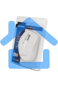 Мышь беспроводная SVEN RX-425W белый, 1600 dpi, радиоканал, USB, кнопки - 6