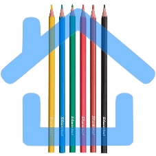 Карандаши цветные Silwerhof Монстрики 2.6мм, шестигранный профиль, пластик, ассорти, 6 цветов, коробка с европодвесом