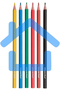 Карандаши цветные Silwerhof Монстрики 2.6мм, шестигранный профиль, пластик, ассорти, 6 цветов, коробка с европодвесом