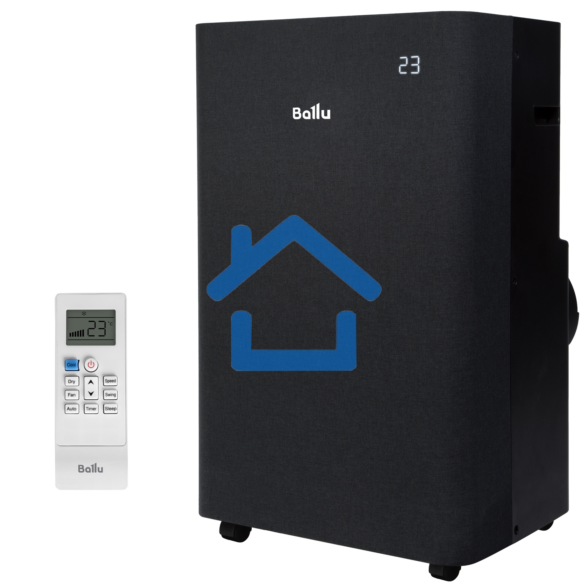 Кондиционер мобильный Ballu Velure BPAC-14 EW/N6 14000 BTU, 35 м², 50 дБ, охлаждение, осушение, черный