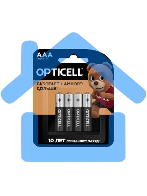 Элемент питания алкалиновый AAA/LR03 (блист. 4шт) Basic Opticell 5051002