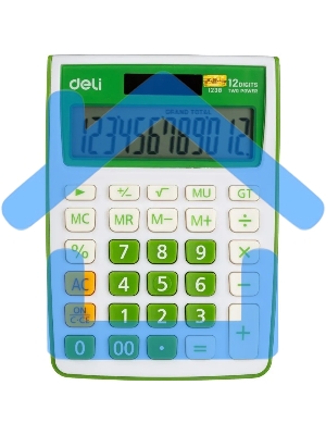 Калькулятор настольный Deli E1238/GRN зеленый 12-разр.