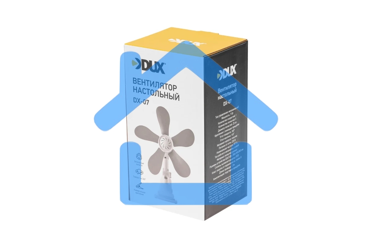 Вентилятор настольный DUX DX-07 7 Вт, белый/серый