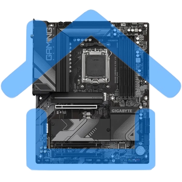 Материнская плата Gigabyte B650 GAMING X AX V2, AM5, AMD B650, 4xDDR5, 4xSATA, 3xM.2, 1xPCI-E 4.0 x16, 2xPCI-E 3.0 x1, 1xUSB-A 3.2 Gen 2, 3xUSB-A 3.2 Gen 1, 1xUSB-C 3.2 Gen 2, 1x 2.5Gb LAN, 3x3.5 мм, 7.1, ATX