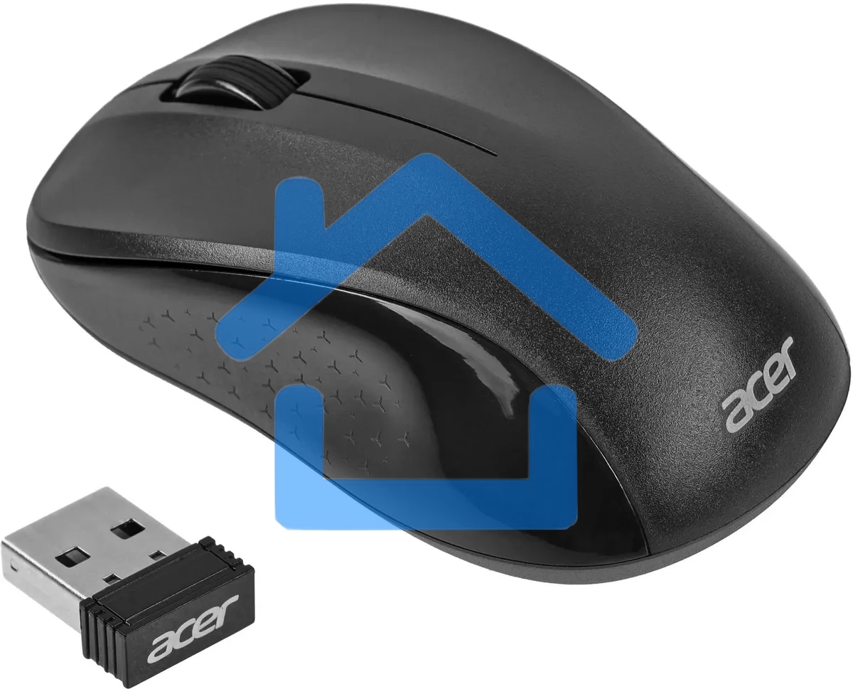 Мышь беспроводная Acer OMR302 черный, 1200 dpi, радиоканал, USB, кнопки - 3