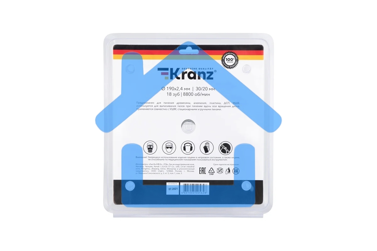 Диск пильный 190 мм х 18 зуб х 30/20 мм Kranz