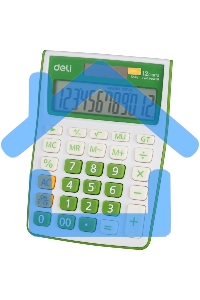 Калькулятор настольный Deli E1238/GRN зеленый 12-разр.