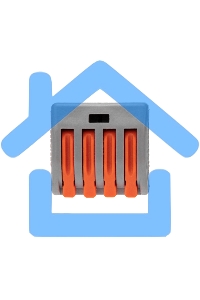 Универсальная клемма Rexant СМК 222-414, 4-проводная серая 0,08-2,5/4 мм² (блистер 10 шт/уп)