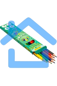 Карандаши цветные Silwerhof Монстрики 2.6мм, шестигранный профиль, пластик, ассорти, 6 цветов, коробка с европодвесом