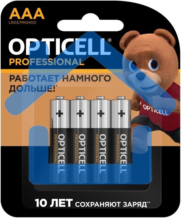 Элемент питания алкалиновый AAA/LR03 (блист. 4шт) Professional Opticell 5052002