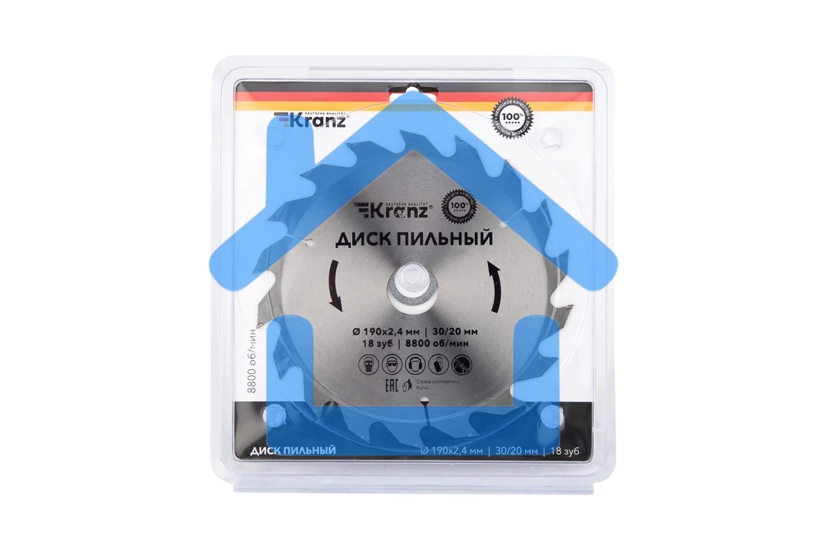 Диск пильный 190 мм х 18 зуб х 30/20 мм Kranz