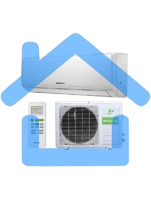 Кондиционер сплит-система настенного типа Neoclima NS/NU-HAL18FWI32 инвертор, 18000 BTU, 50 м², 28 дБ, охлаждение, обогрев, осушение, белый