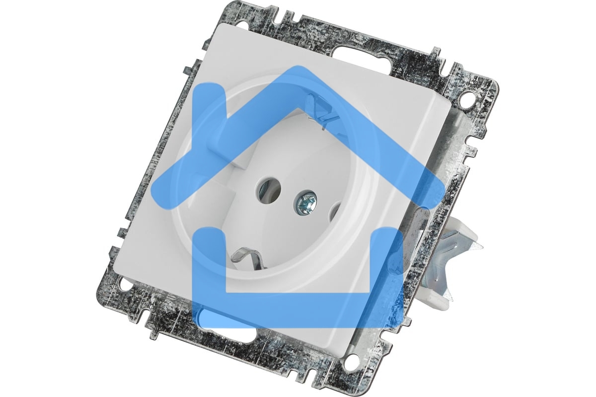 Розетка Intro Accent 6-202-01 2P+E Schuko 16А-250В IP20 СУ AL/CU белый Б0063678