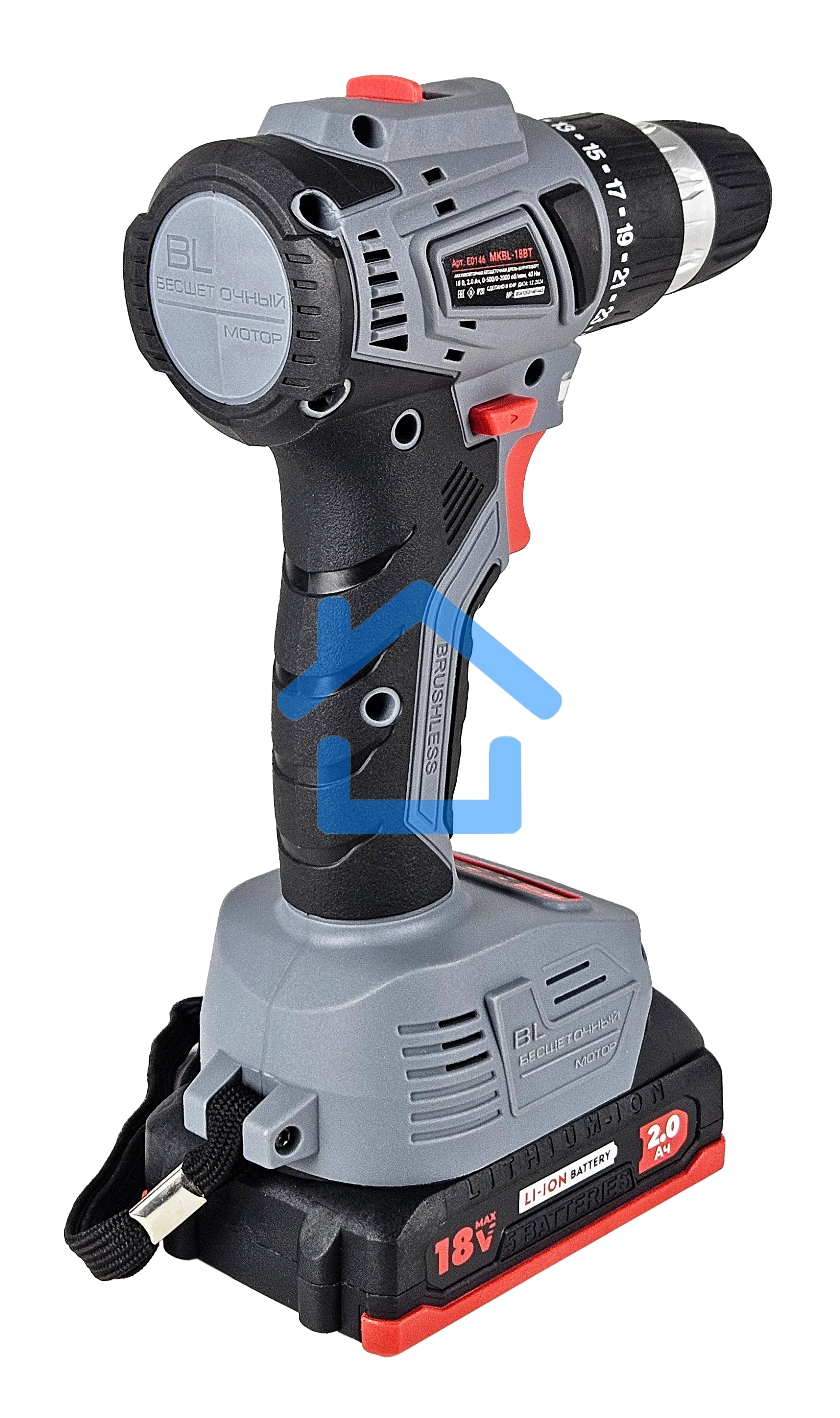 Аккумуляторный бесщеточный шуруповерт ProfiPower MKBL-18BT (18В,Li-ion-2шт, 2.0Ач, 0,8-10мм,40нм,магнитная бита, З/У, в кейсе)