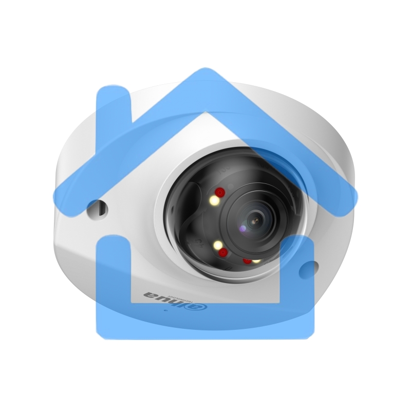 Уличная мини-купольная IP-видеокамера DAHUA DH-IPC-HDBW2449FP-AS-IL-0360B Smart Dual Light с ИИ 4Мп, 1/2.9” CMOS, объектив 3.6мм, видеоаналитика, ИК до 30м, LED до 30м, IP67, корпус: металл