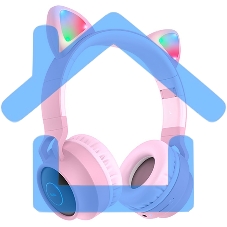 Гарнитура полноразмерная с кошачьими ушами беспроводная HOCO W27, розовый