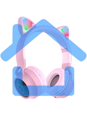 Гарнитура полноразмерная с кошачьими ушами беспроводная HOCO W27, розовый