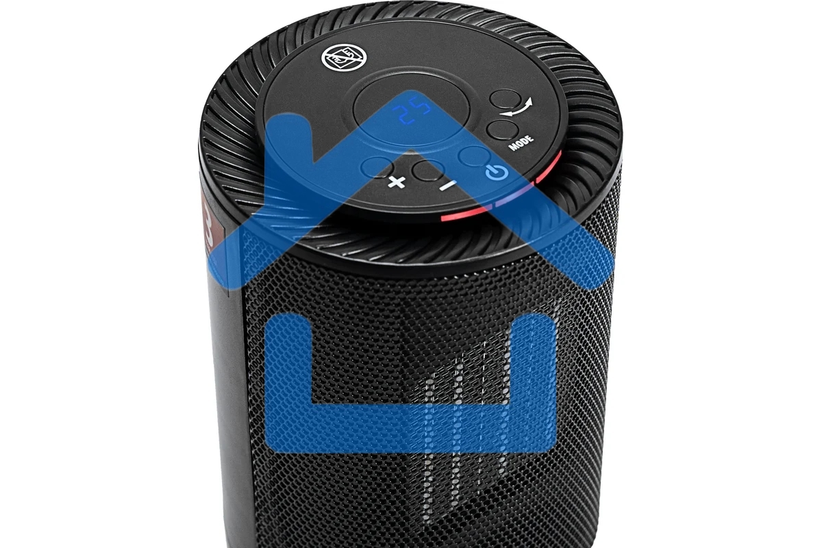 Тепловентилятор керамический Denzel DTFC-1200, черный, 600/1200 Вт, 12 м2, 3 режима, термостат