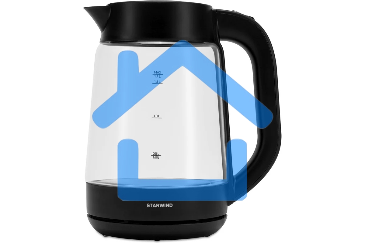 Чайник электрический Starwind SKG4030 1.7л. 2200Вт черный (корпус: стекло)