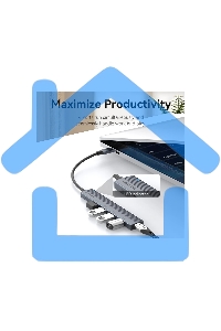 Концентратор Vention OTG USB 3.2 Gen 2 Type-C на 4 USB порта + USB-C PD Серый - 0.15м.