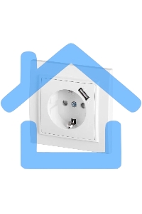 Розетка EKF Минск ERR16-028-100-USB 1-местная СП с/з с защитными шторками 16А белая с USB 1А