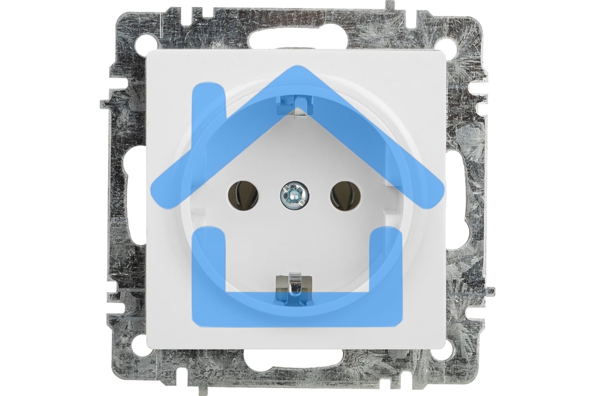 Розетка Intro Accent 6-202-01 2P+E Schuko 16А-250В IP20 СУ AL/CU белый Б0063678