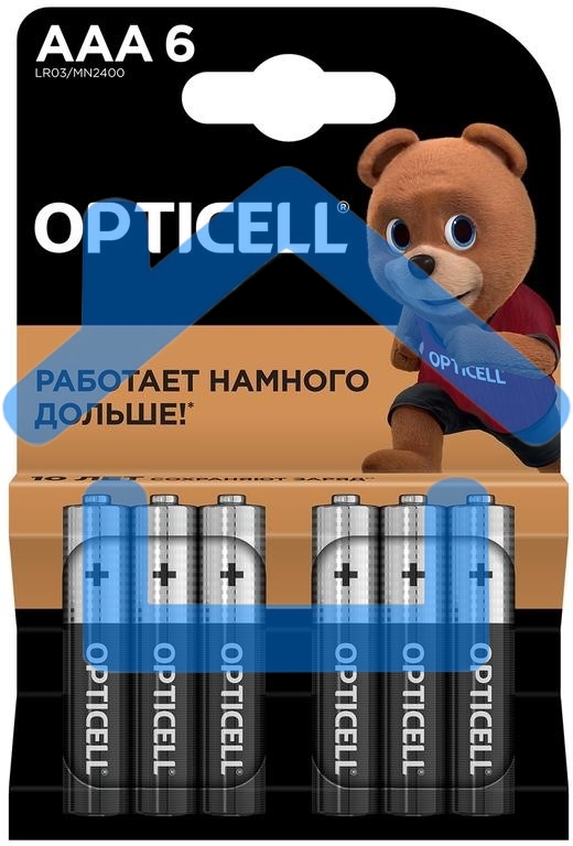 Элемент питания алкалиновый AAA/LR03 (блист. 6шт) Basic Opticell 5051007