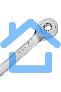 Ключ комбинированный трещоточный Denzel 6 мм, CrV, матовый хром 14700