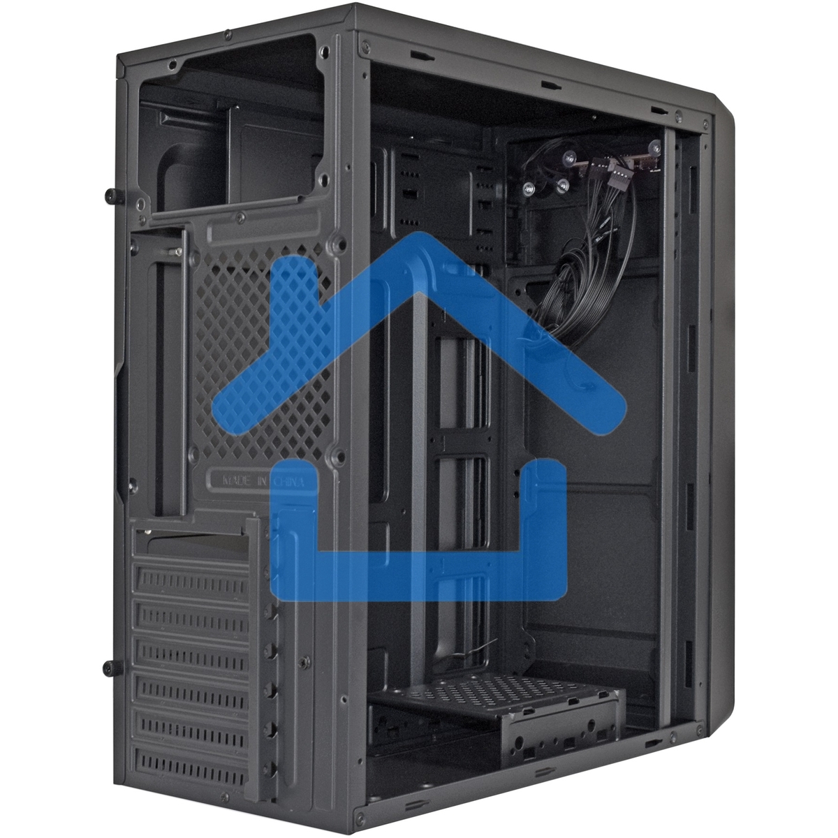 Компьютерный корпус Miditower ExeGate XP-332 Black, ATX, (XP400, Black,120мм), 2*USB, Audio