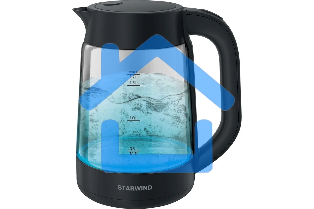 Чайник электрический Starwind SKG4030 1.7л. 2200Вт черный (корпус: стекло)