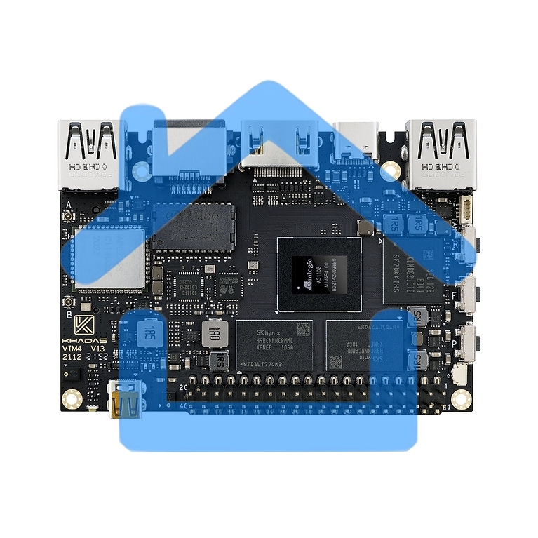 Одноплатный компьютер Khadas VIM4 Active cooling kit ARM Cortex-A73 4-Core + Cortex-A53 4-Core Amlogic A311D2 2.2GHz 8+32Gb